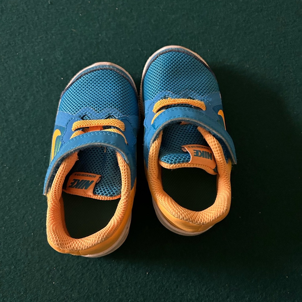 Nike Blue and Orange Kids Sneakers